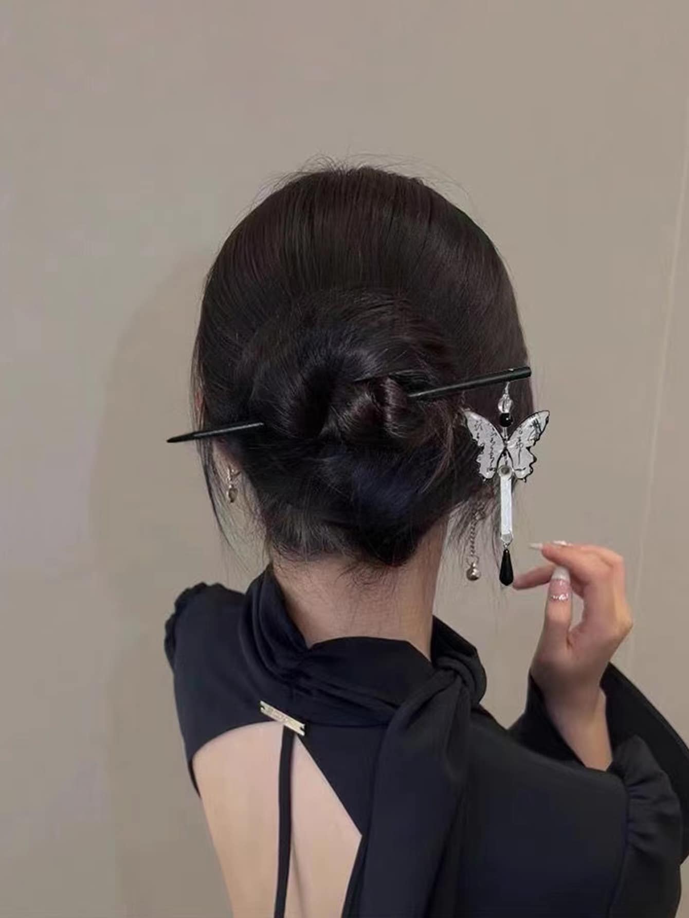 Hanbok Hair Pin - 1pc Butterfly Tassel Hairpin Elegant Hanfu