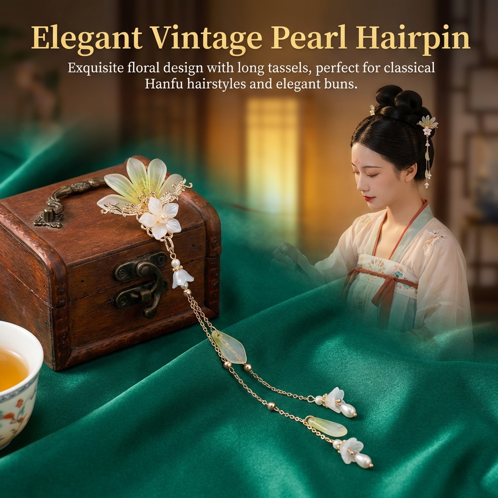 Hanbok Hair Pin - Wedding Hanfu hairpin with tassel, vintage