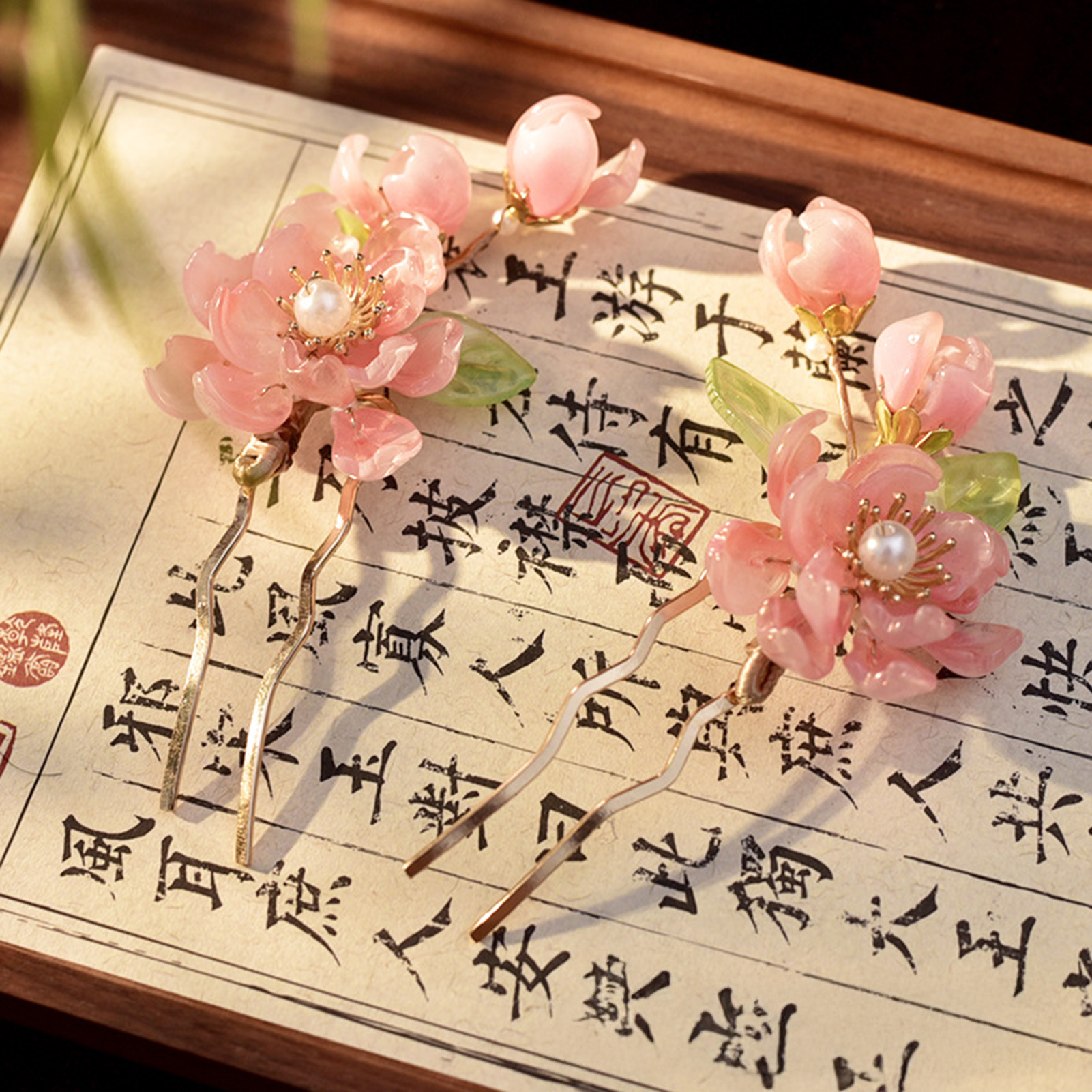 Hanbok Hair Pin - 1/2pcs Peach Blossom Hairpin New Chinese