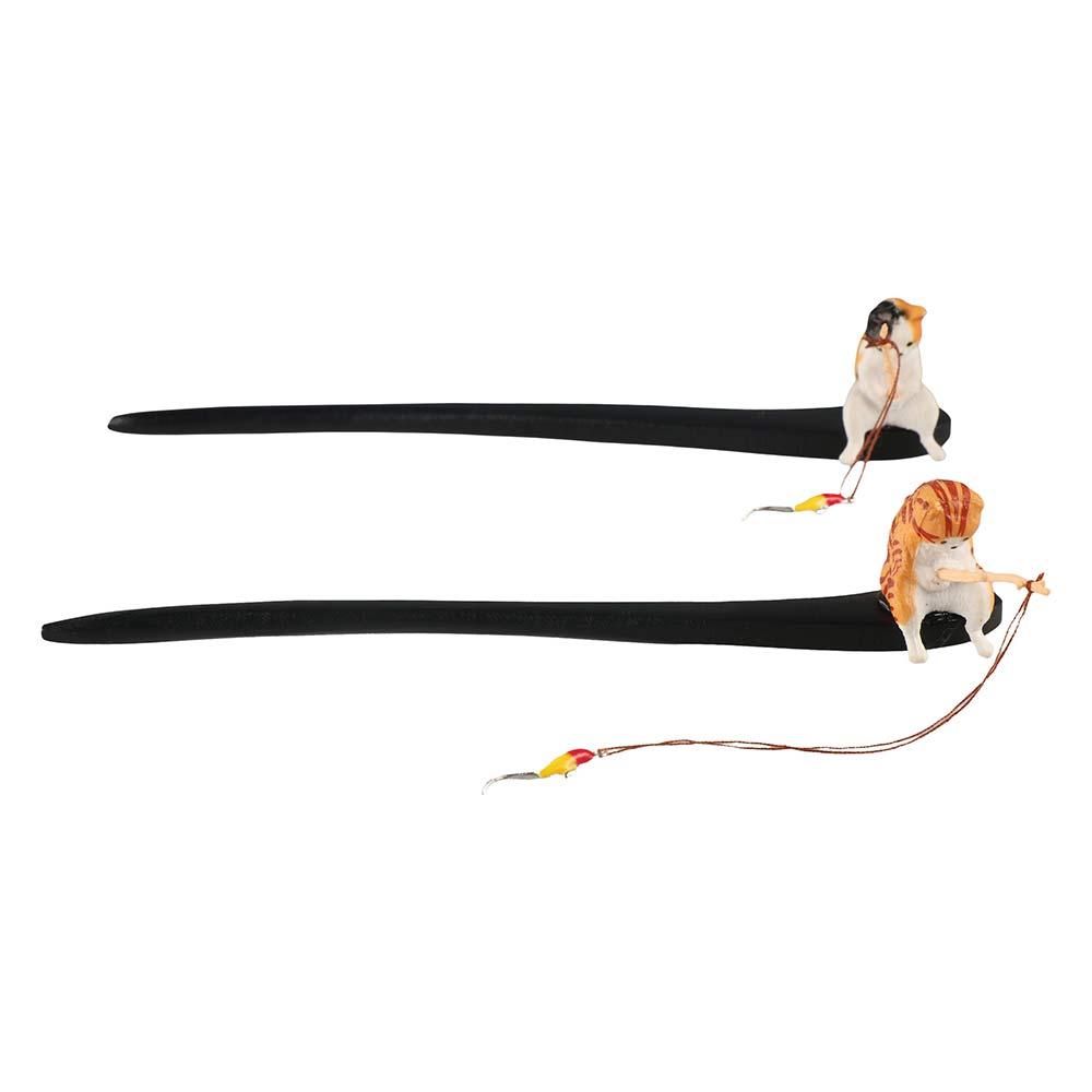 Cute Cat Fishing Wooden Hair S – обзор и цена Hanbok Hair Pin