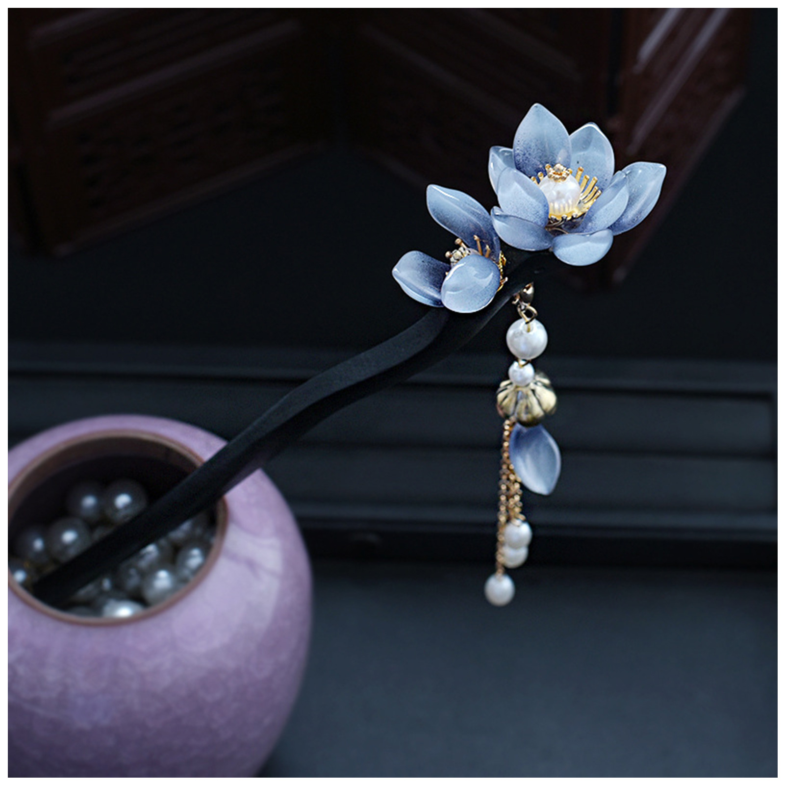 Blue Flower Hair Stick Vintage – обзор и цена Hanbok Hair Pin