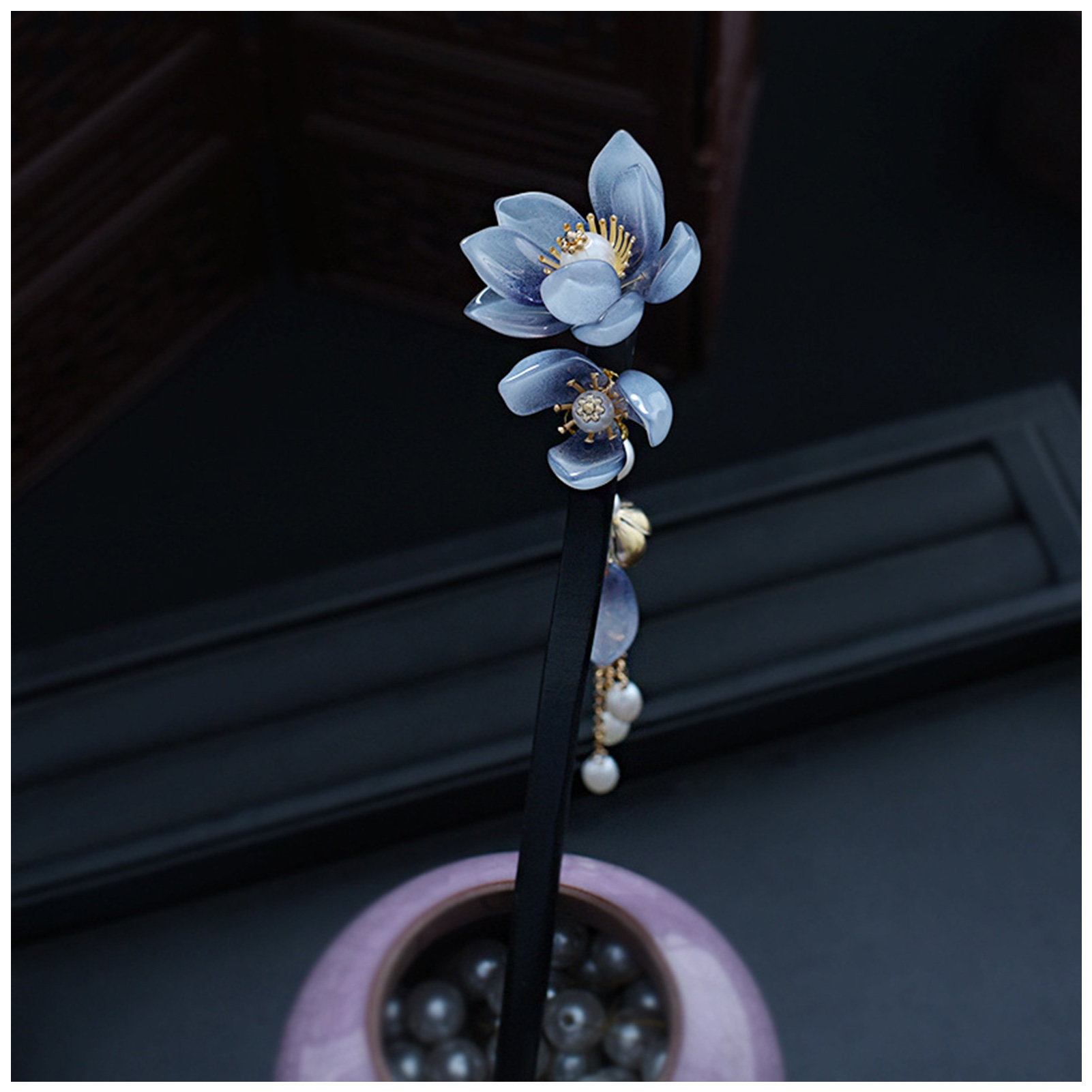 Blue Flower Hair Stick Vintage – обзор и цена Hanbok Hair Pin