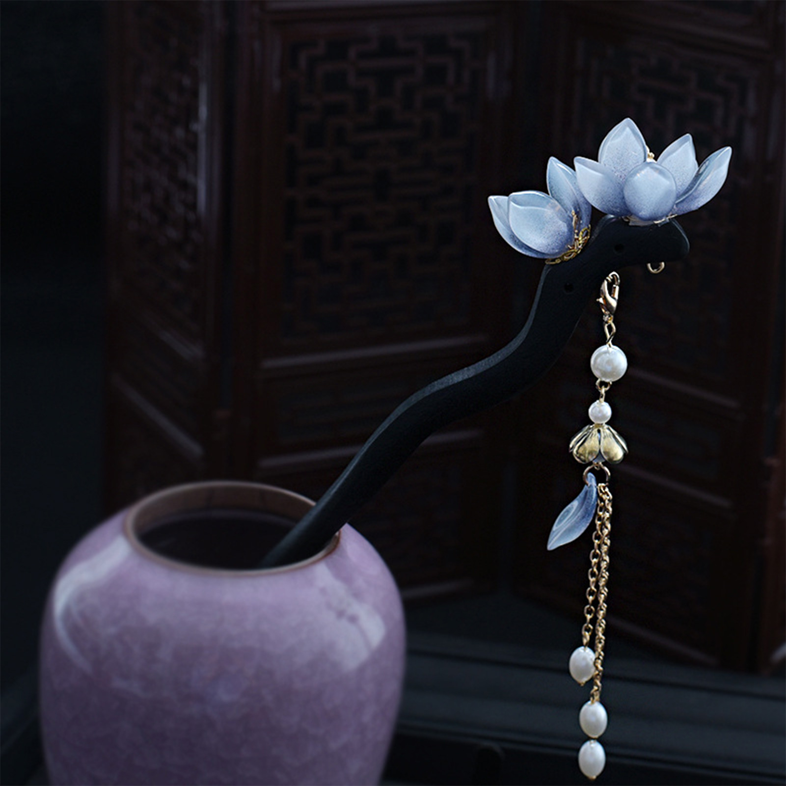 Blue Flower Hair Stick Vintage – обзор и цена Hanbok Hair Pin