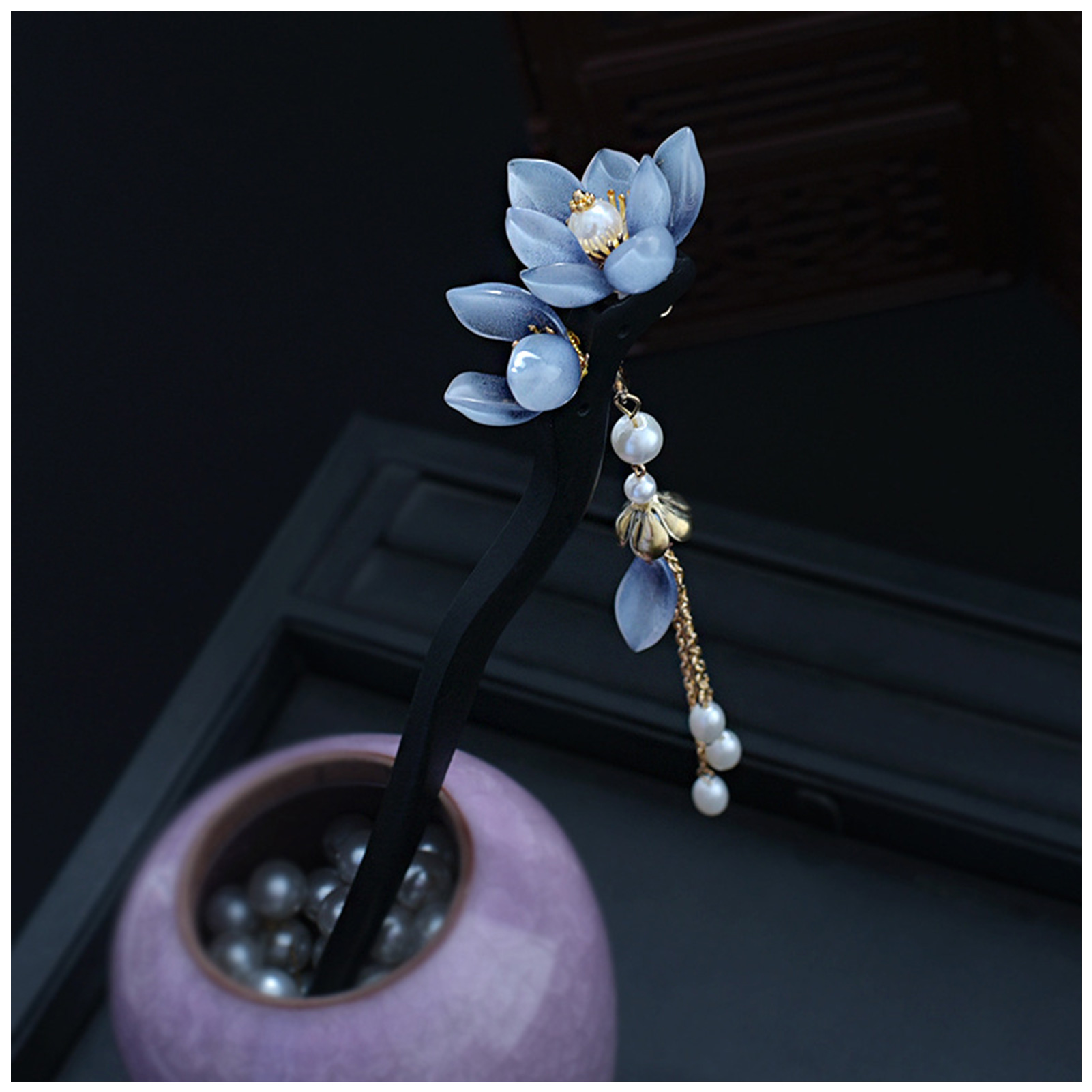 Blue Flower Hair Stick Vintage – обзор и цена Hanbok Hair Pin