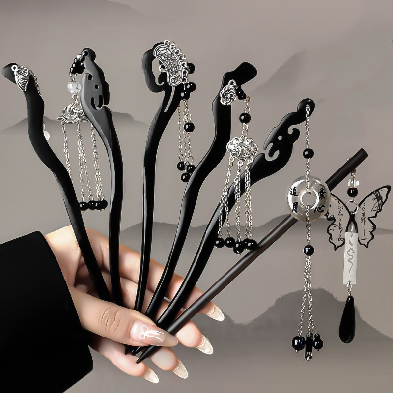 1pc Chinese Ancient Style Ink  – обзор и цена Hanbok Hair Pin